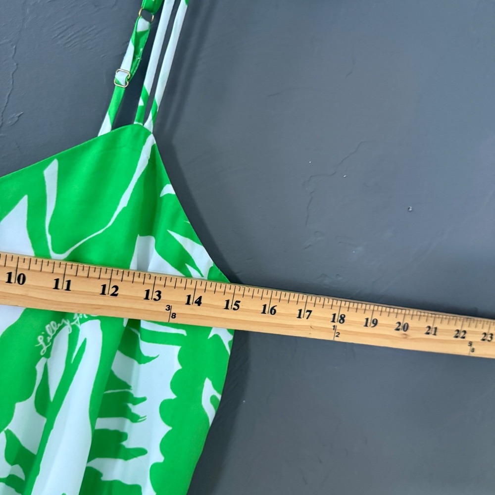 Lilly Pulitzer Target Green Tropical Palm Leaf Maxi Jumpsuit Womens S Vacation - Picture 6 of 10